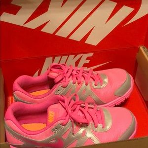 Pink and Silver Nike Sneakers